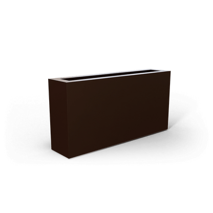 Camoux Rectangular Fiberglass Planter in Matte Dark Brown