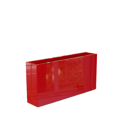 Milano Rectangular Fiberglass Planter in Gloss Red