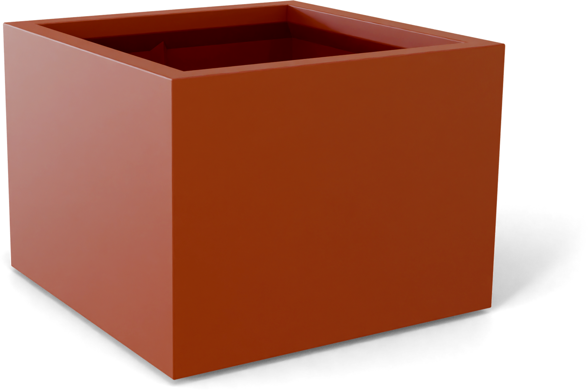 Torino Rectangular Fiberglass Planter in Matte Terra Cotta