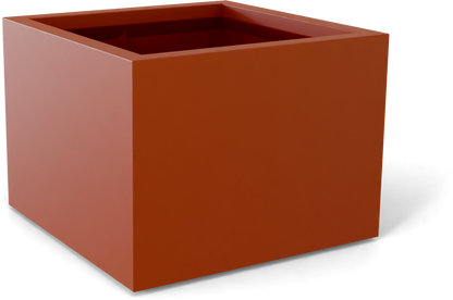 Torino Rectangular Fiberglass Planter in Matte Terra Cotta