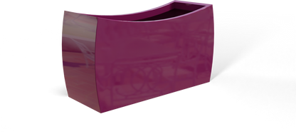 Seoul Curved Rectangular Fiberglass Planter in Gloss Eggplant