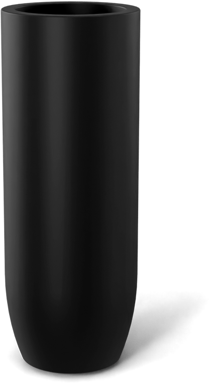 Saint Tropez Round Fiberglass Planter in Matte Black