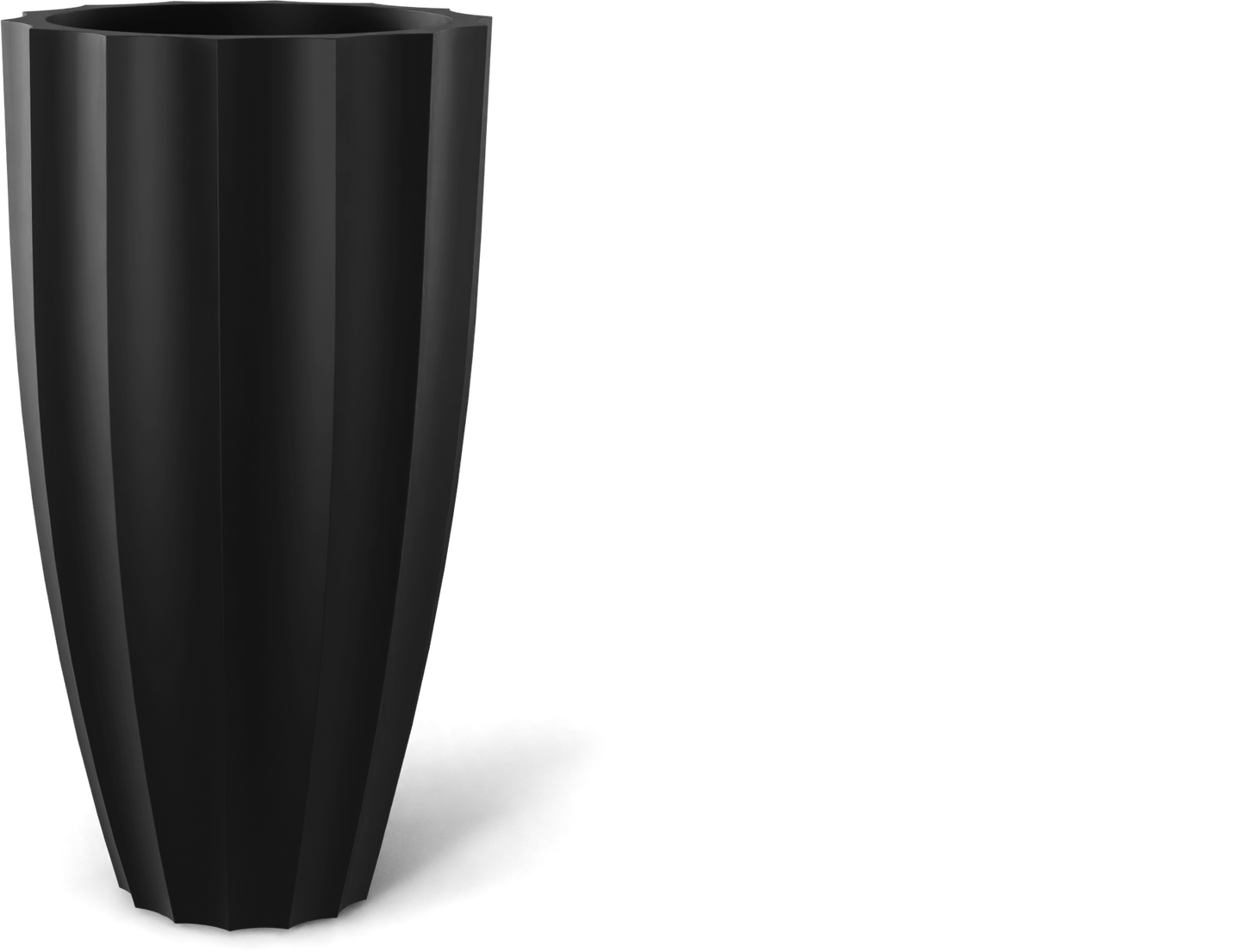 San Jose Round Fiberglass Planter in Matte Black