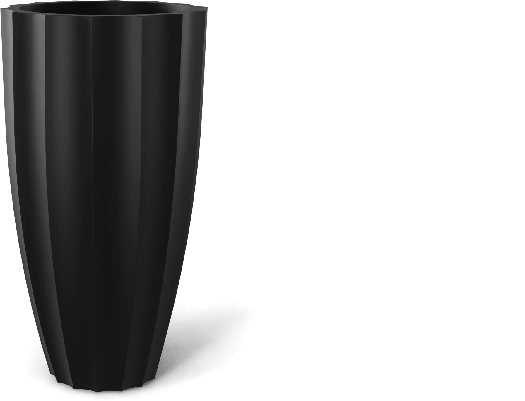 San Jose Round Fiberglass Planter in Matte Black