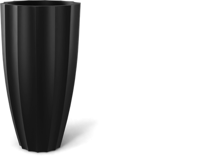 San Jose Round Fiberglass Planter in Matte Black