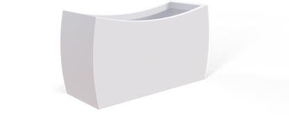 Seoul Curved Rectangular Fiberglass Planter in Matte Bright White