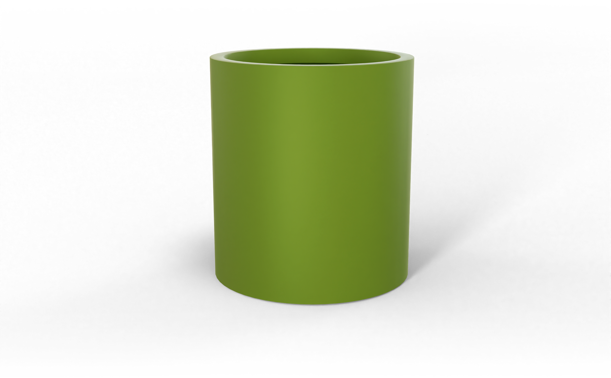 Rio Grande Round Fiberglass Planter in Satin Green