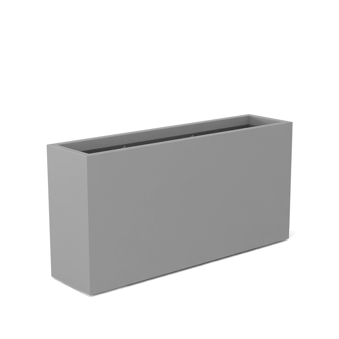 Hollywood Rectangular Fiberglass Planter in Matte Cement Grey