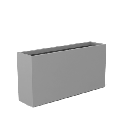 Hollywood Rectangular Fiberglass Planter in Matte Cement Grey