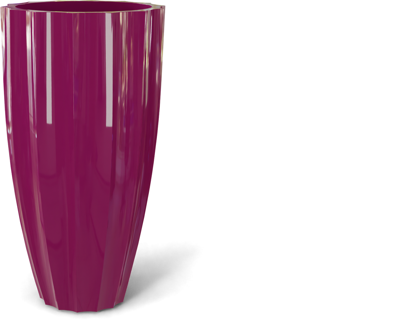 San Jose Round Fiberglass Planter in Gloss Eggplant