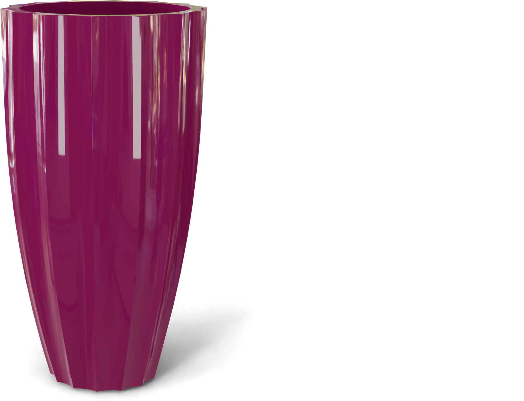 San Jose Round Fiberglass Planter in Gloss Eggplant