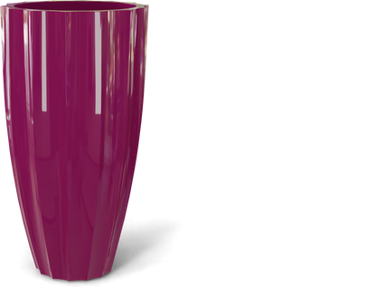 San Jose Round Fiberglass Planter in Gloss Eggplant