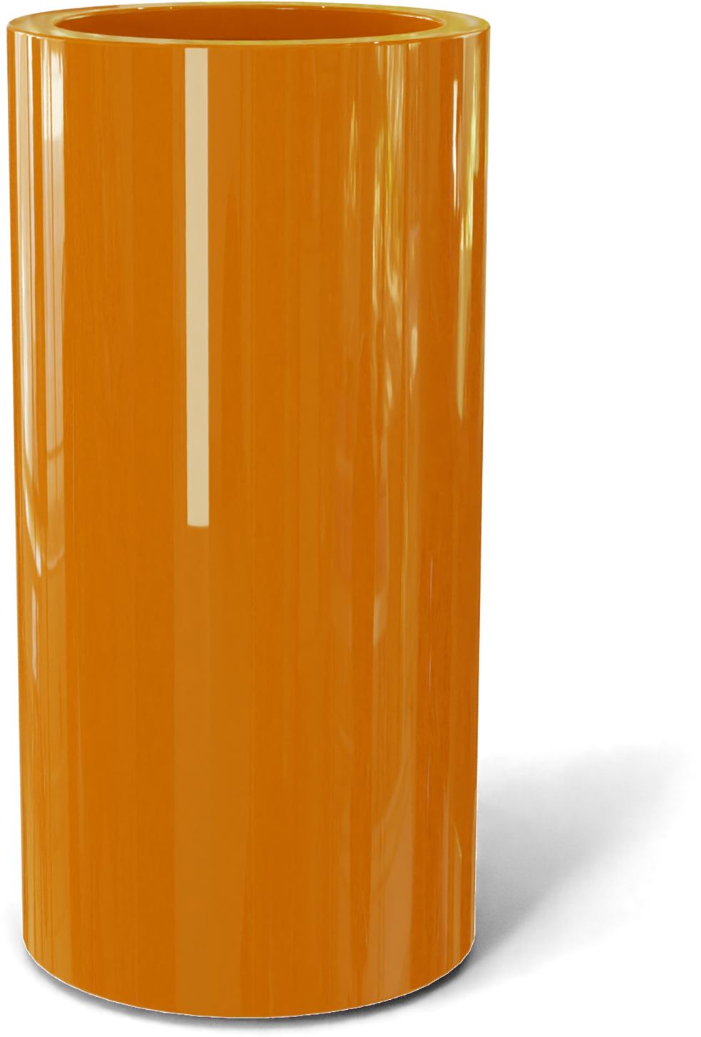 Corry Round Fiberglass Planter in Gloss Tangerine