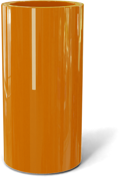 Corry Round Fiberglass Planter in Gloss Tangerine
