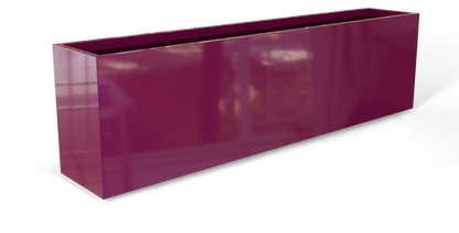 Hudson Rectangular Fiberglass Planter in Gloss Eggplant