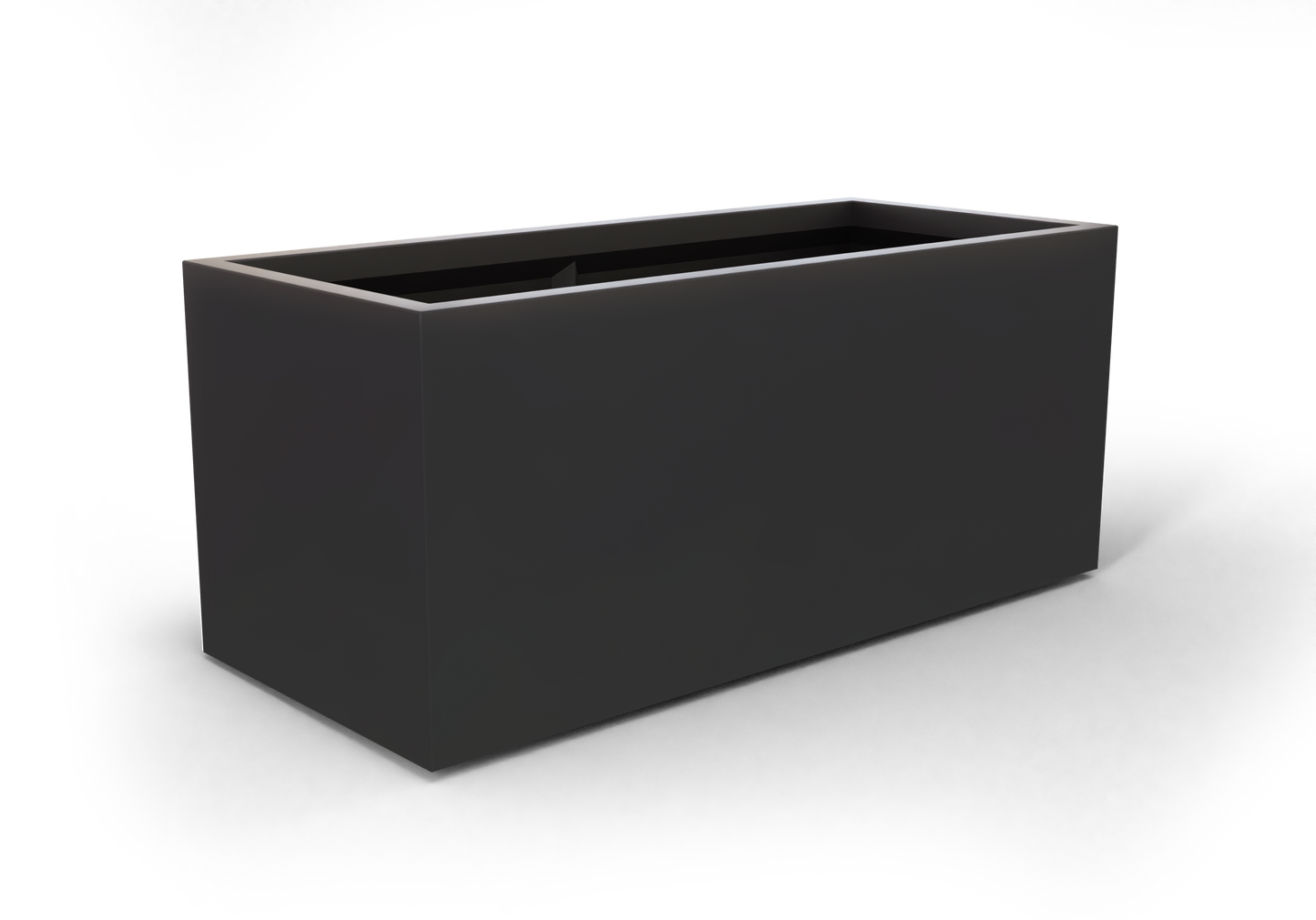 Badalona Rectangular Fiberglass Planter in Matte Charcoal