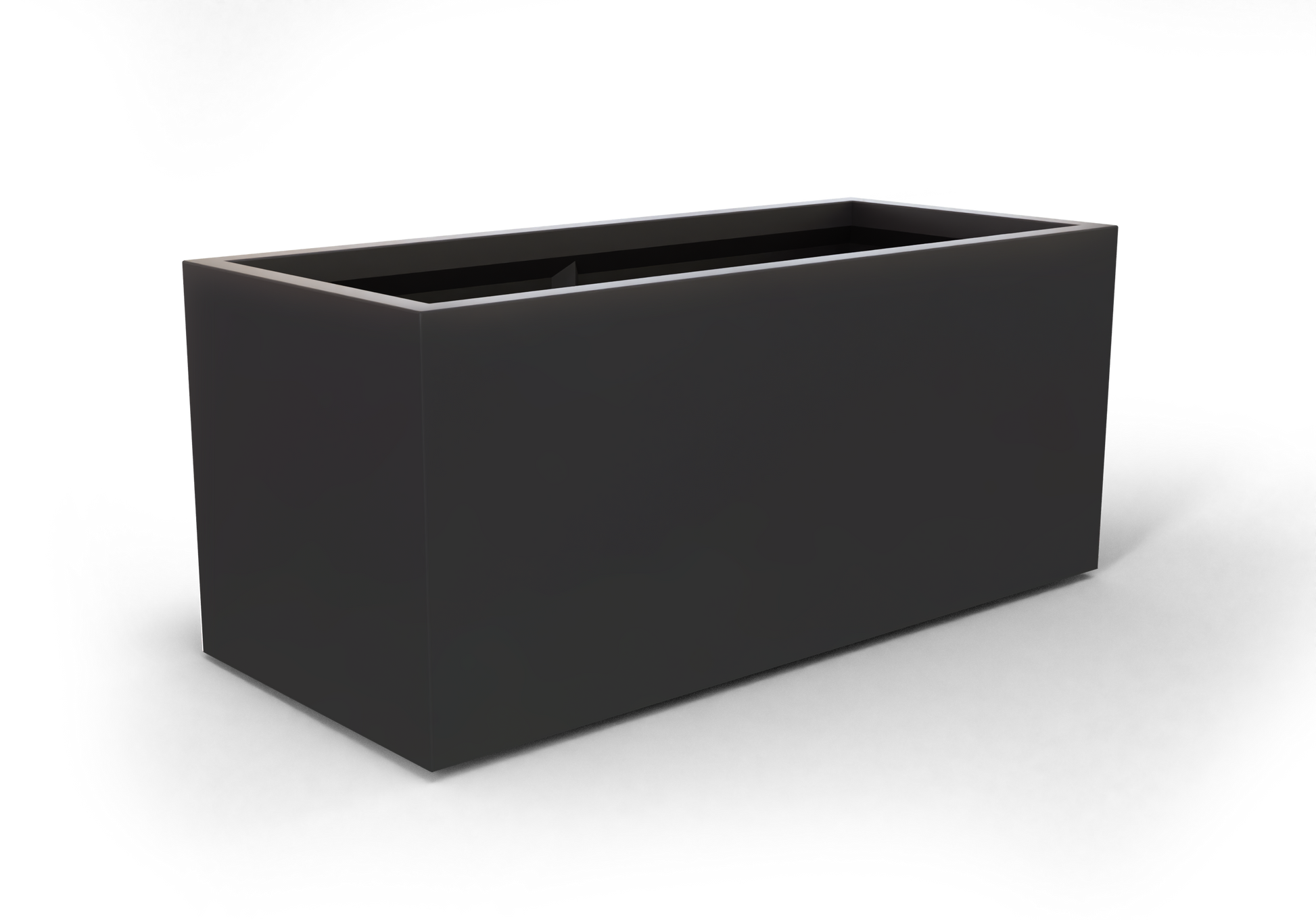 Badalona Rectangular Fiberglass Planter in Matte Charcoal