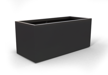 Badalona Rectangular Fiberglass Planter in Matte Charcoal