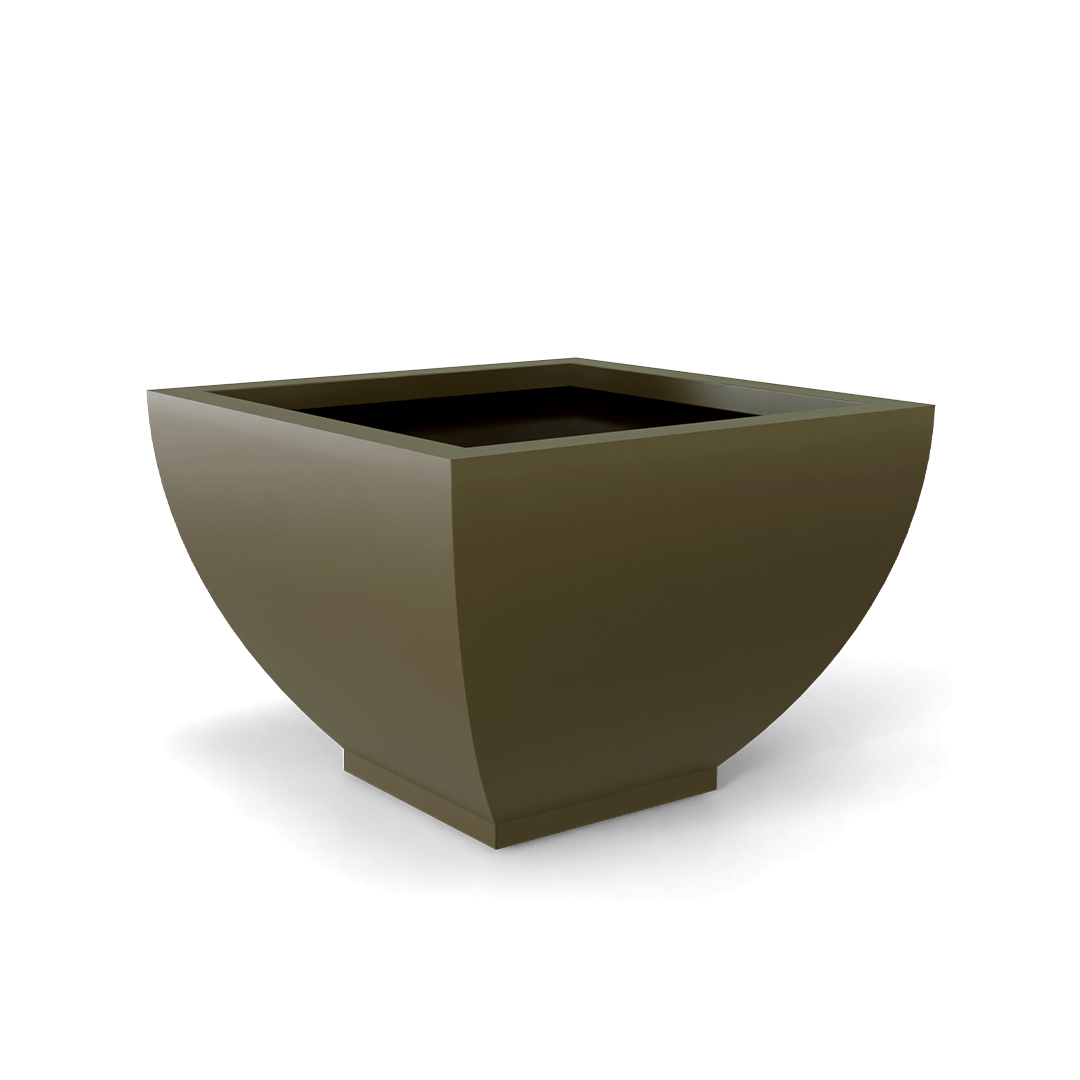Kathryn Square Fiberglass Planter in Matte Bronze