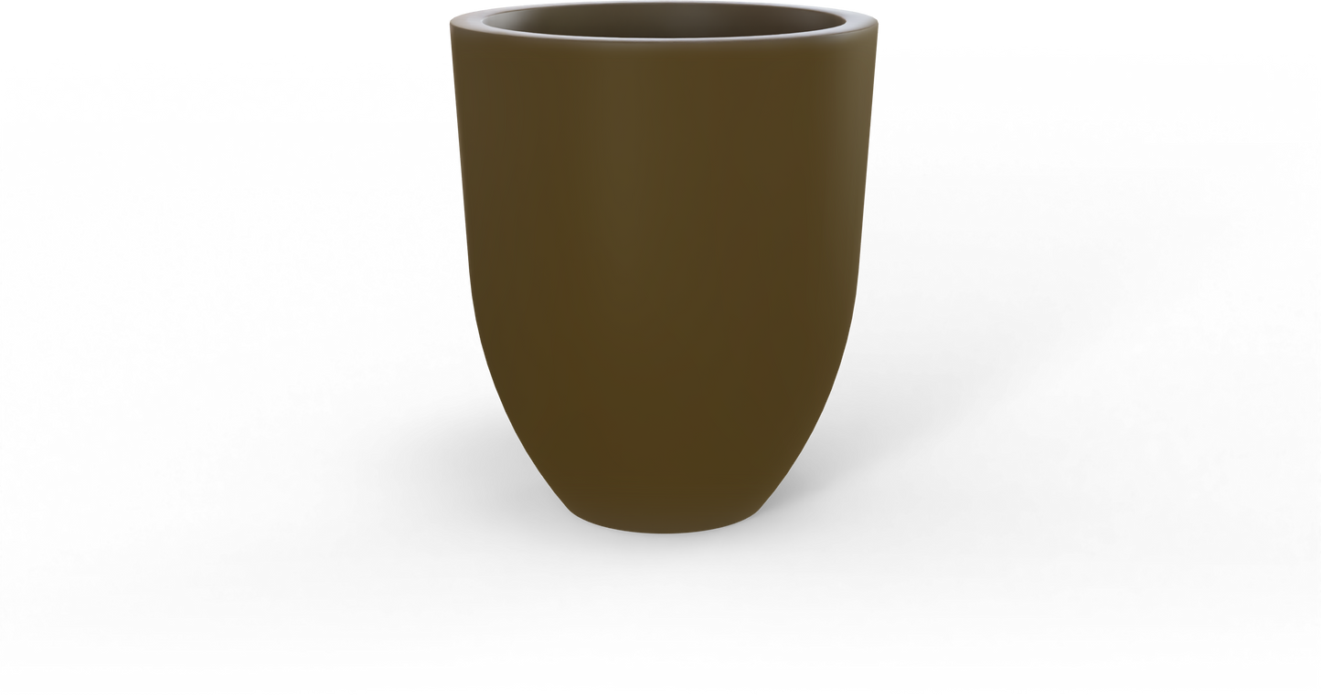 Valencia Round Fiberglass Planter in Matte Bronze
