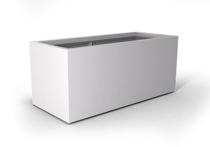 Badalona Rectangular Fiberglass Planter in Matte Bright White