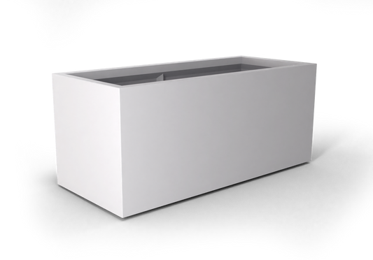 Badalona Rectangular Fiberglass Planter in Matte Bright White