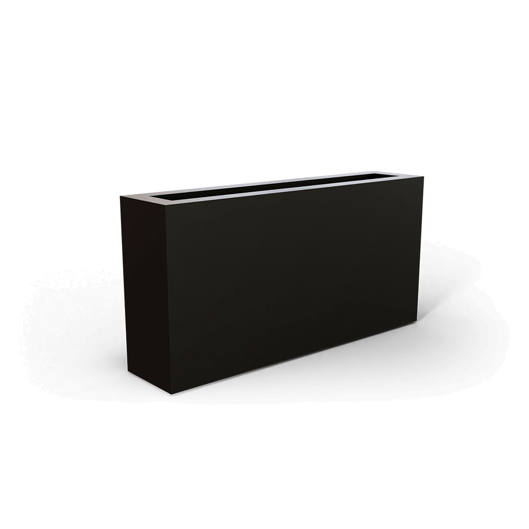 Camoux Rectangular Fiberglass Planter in Matte Black