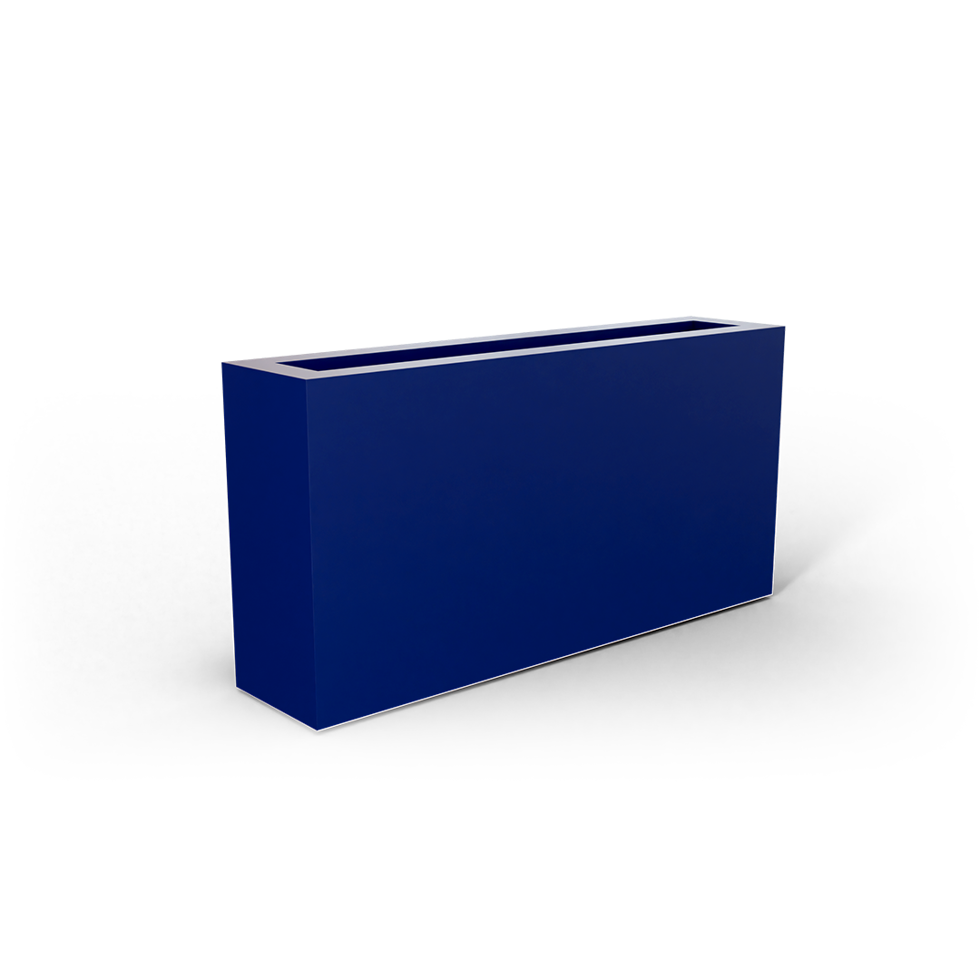 Camoux Rectangular Fiberglass Planter in Matte Cobalt Blue