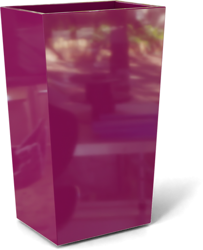 Amsterdam Tapered Rectangular Fiberglass Planter in Gloss Eggplant