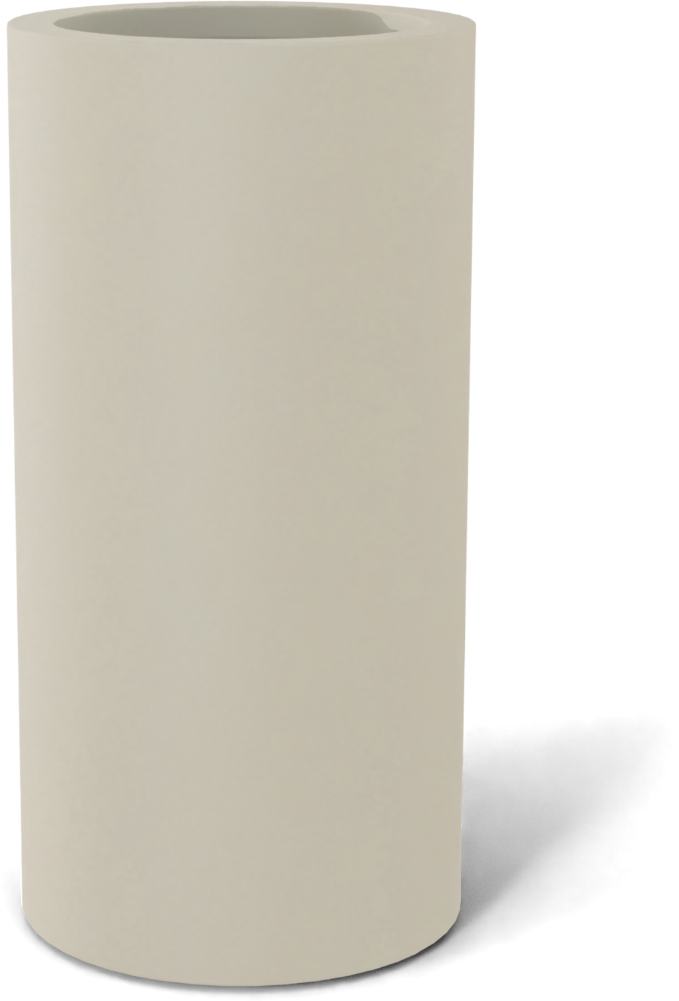 Corry Round Fiberglass Planter in Satin Beige