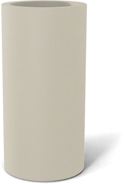 Corry Round Fiberglass Planter in Satin Beige