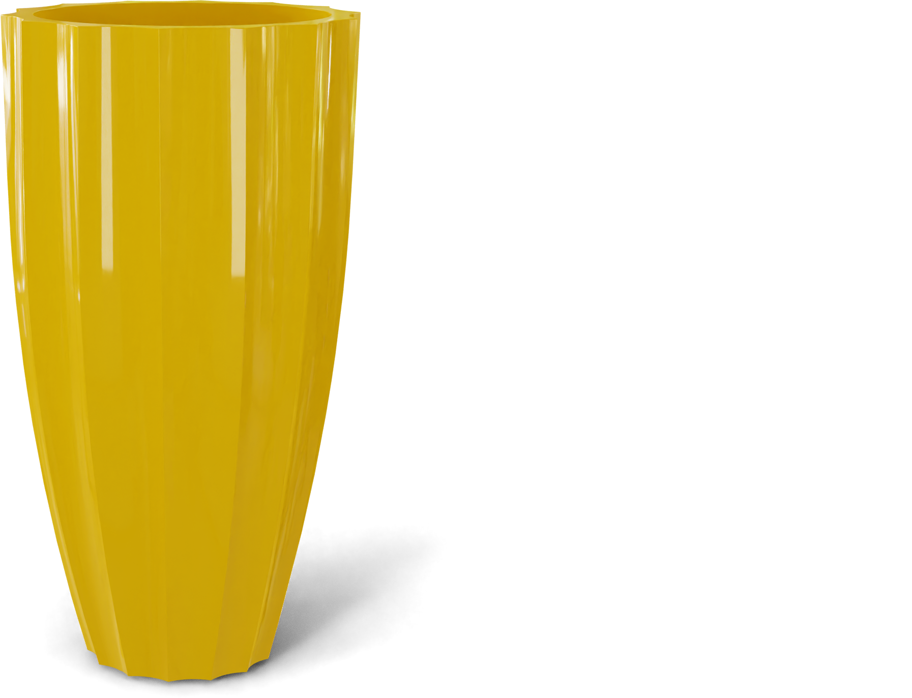 San Jose Round Fiberglass Planter in Gloss Saffron