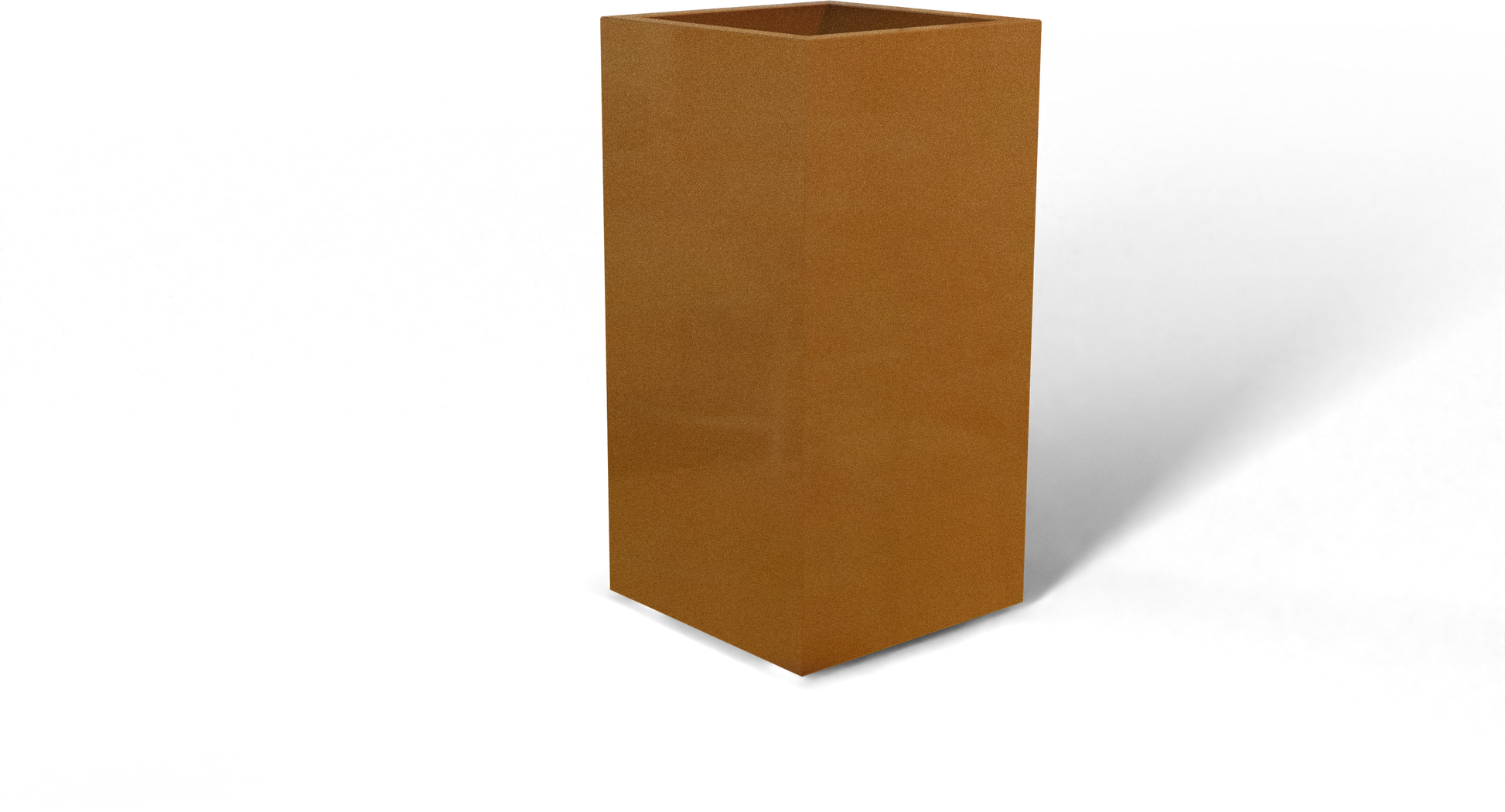 Potsdam Rectangular Fiberglass Planter in Metallic Bronze