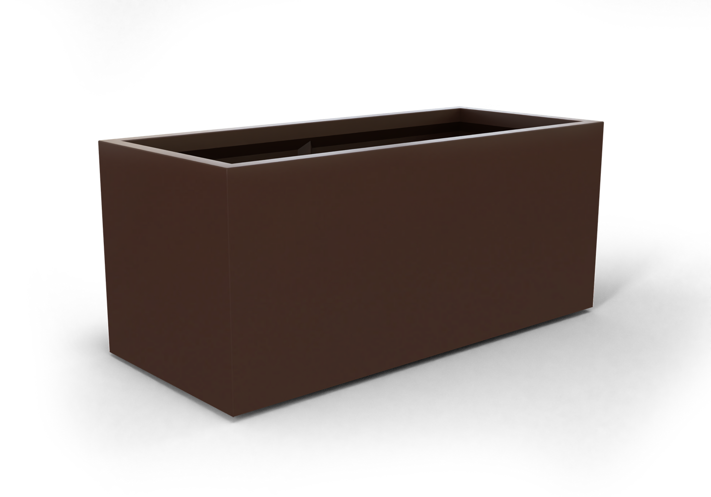 Badalona Rectangular Fiberglass Planter in Matte Dark Brown