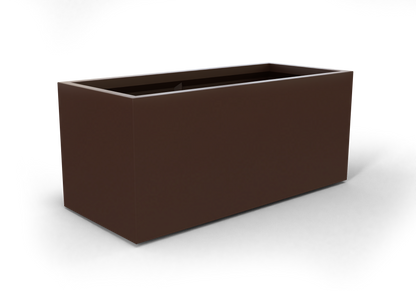 Badalona Rectangular Fiberglass Planter in Matte Dark Brown