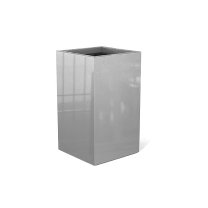 Darwin Rectangular Fiberglass Planter in Metallic Silver