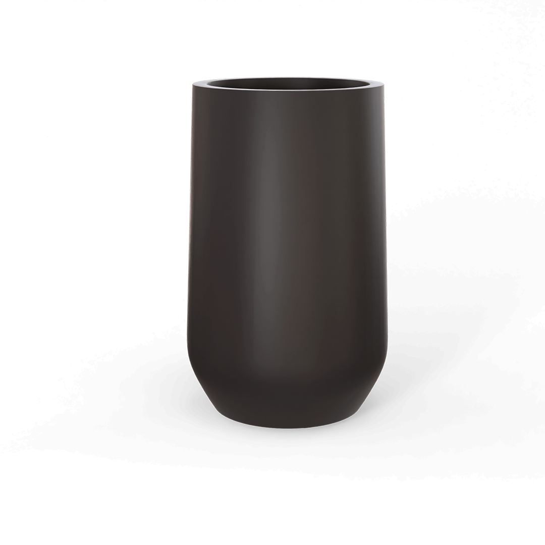 Hayden Round Fiberglass Planter in Matte Charcoal