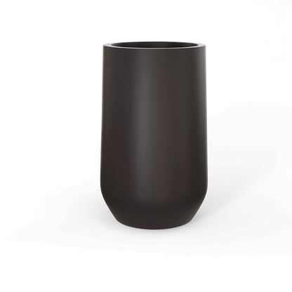 Hayden Round Fiberglass Planter in Matte Charcoal