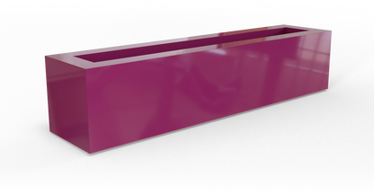 Salon Rectangular Fiberglass Planter in Gloss Eggplant