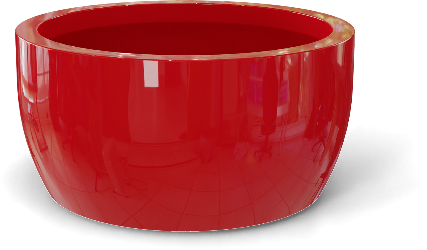 Casablanca Round Fiberglass Planter in Gloss Red