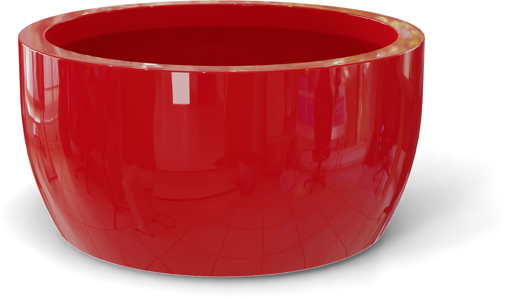 Casablanca Round Fiberglass Planter in Gloss Red