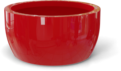 Casablanca Round Fiberglass Planter in Gloss Red