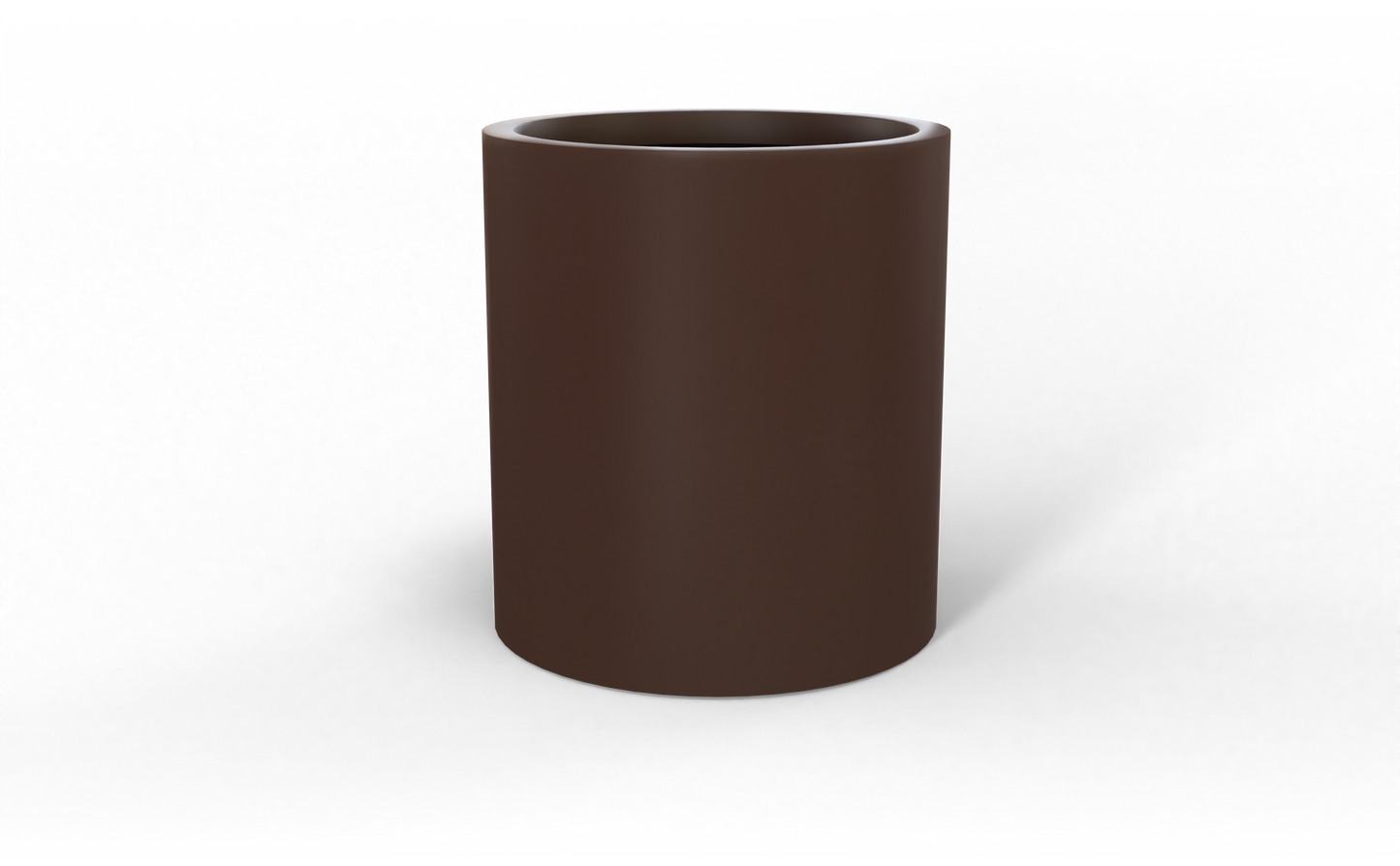 Rio Grande Round Fiberglass Planter in Matte Dark Brown