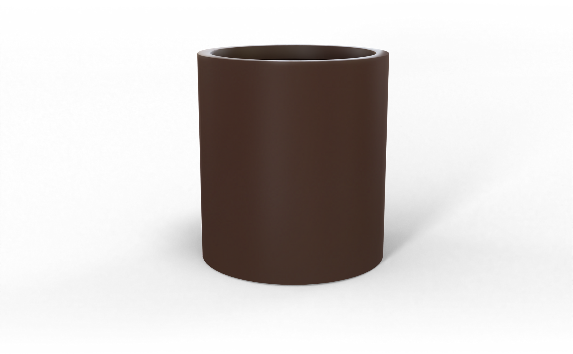 Rio Grande Round Fiberglass Planter in Matte Dark Brown