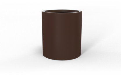 Rio Grande Round Fiberglass Planter in Matte Dark Brown