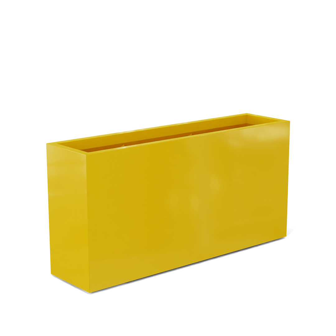Hollywood Rectangular Fiberglass Planter in Gloss Saffron