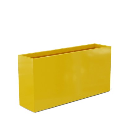 Hollywood Rectangular Fiberglass Planter in Gloss Saffron
