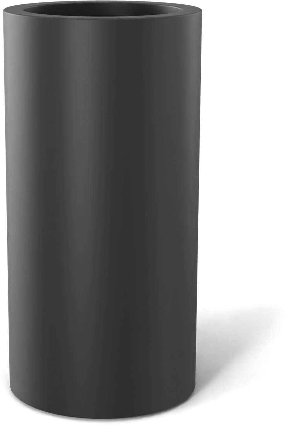 Corry Round Fiberglass Planter in Matte Charcoal