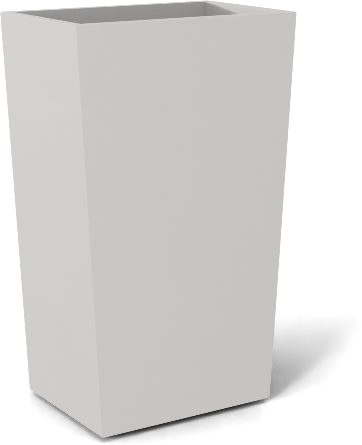 Amsterdam Tapered Rectangular Fiberglass Planter in Matte Cement Grey