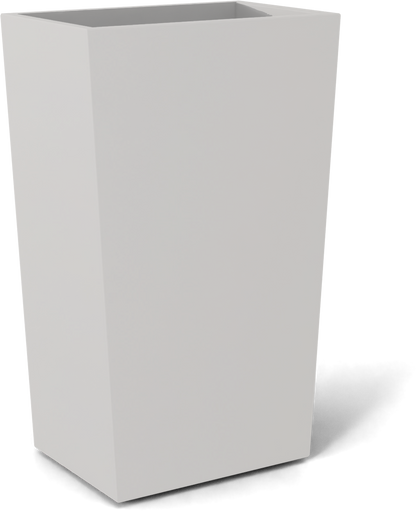 Amsterdam Tapered Rectangular Fiberglass Planter in Matte Cement Grey